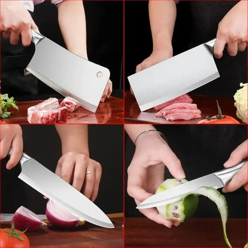 Professional Stainless Steel Knife Set with Cutting Board – 5 Pcs Professional Stainless Steel Knife Set with Cutting Board – 5 Pcs