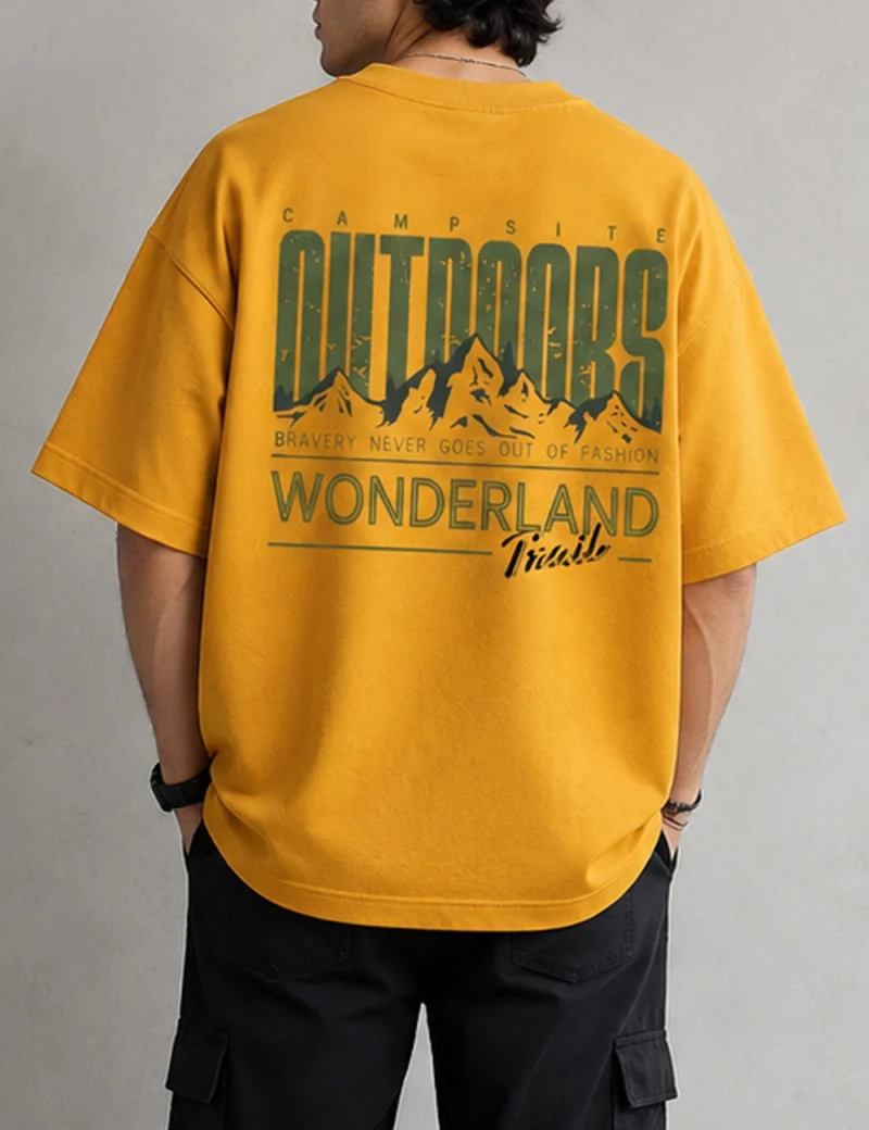 Wonderland Outdoors Oversized Printed T-Shirt For Mens Wonderland Outdoors Oversized Printed T-Shirt For Mens