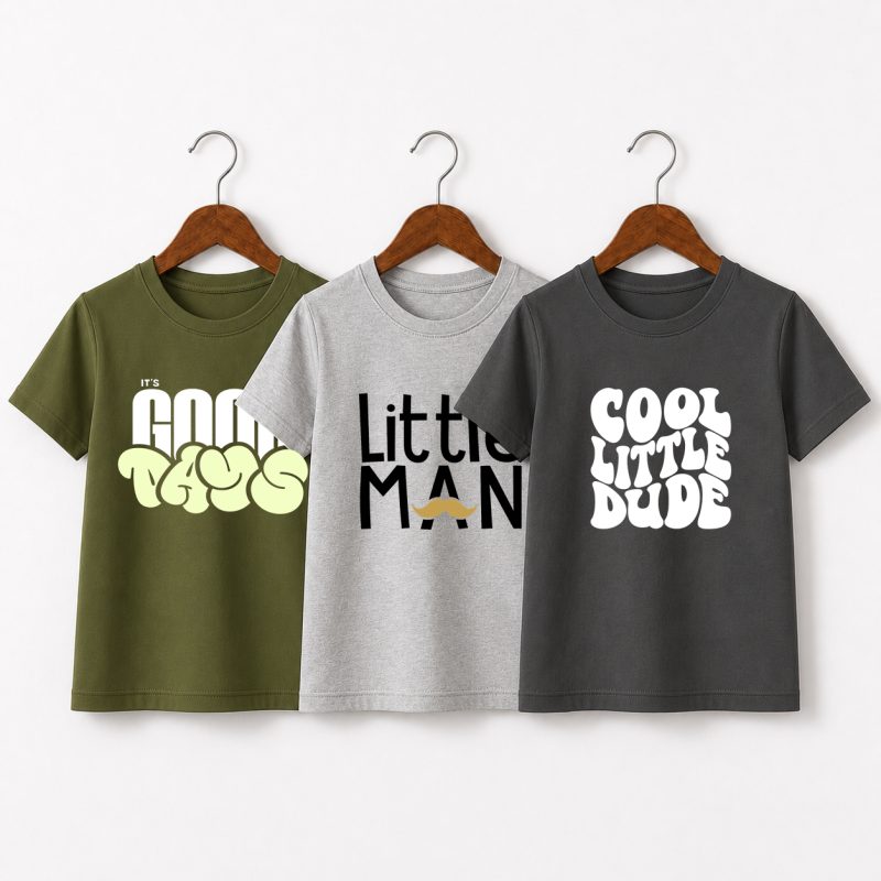Pack of 3 Little Man Printed T-Shirts For Boys Pack of 3 Little Man Printed T-Shirts For Boys