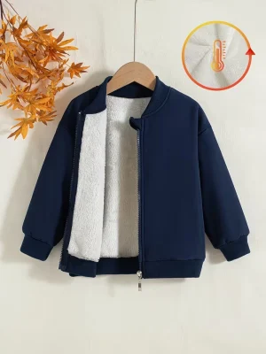 Cozy Shield Lined Navy Blue Jacket for Kids