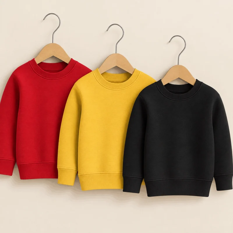 Bundle of 3 BRY Plain Comfort Sweatshirts for Kids