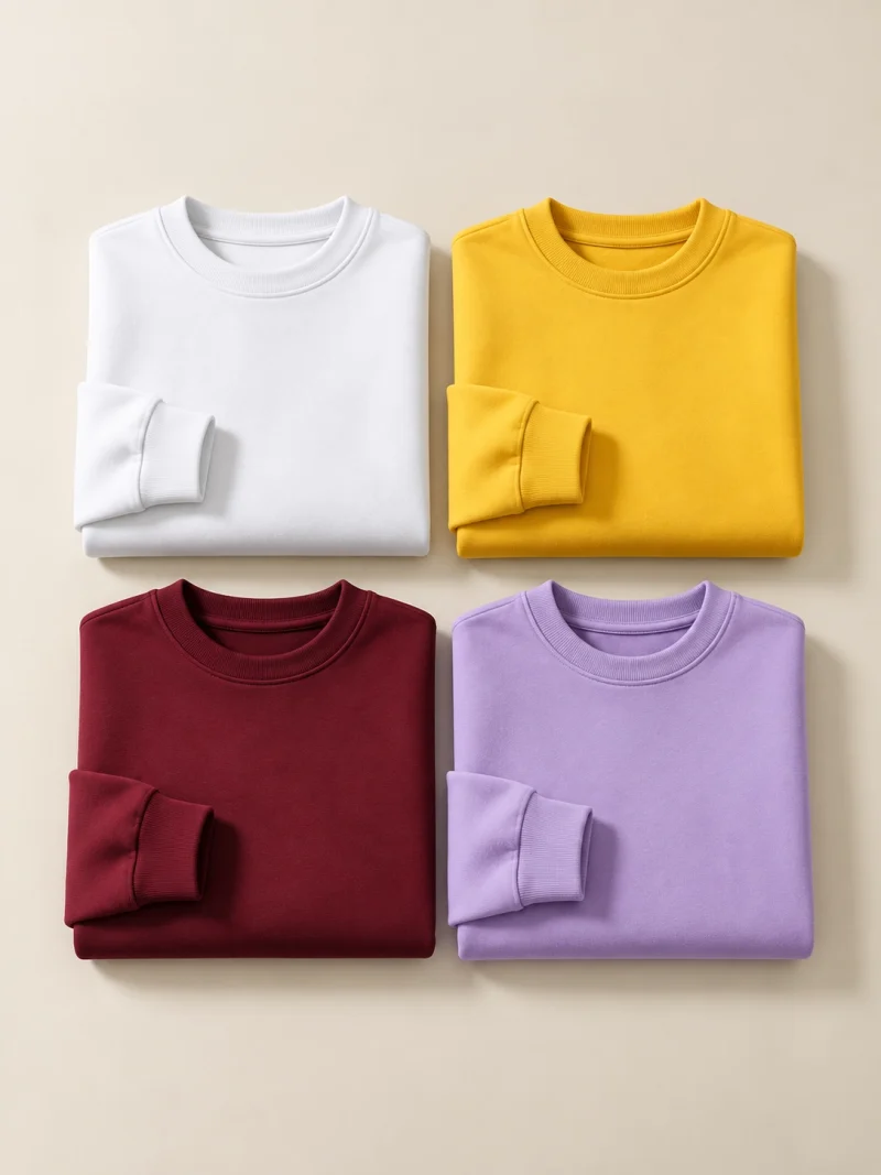 Bundle of 4 Solid Squad Plain Sweatshirts for Girls