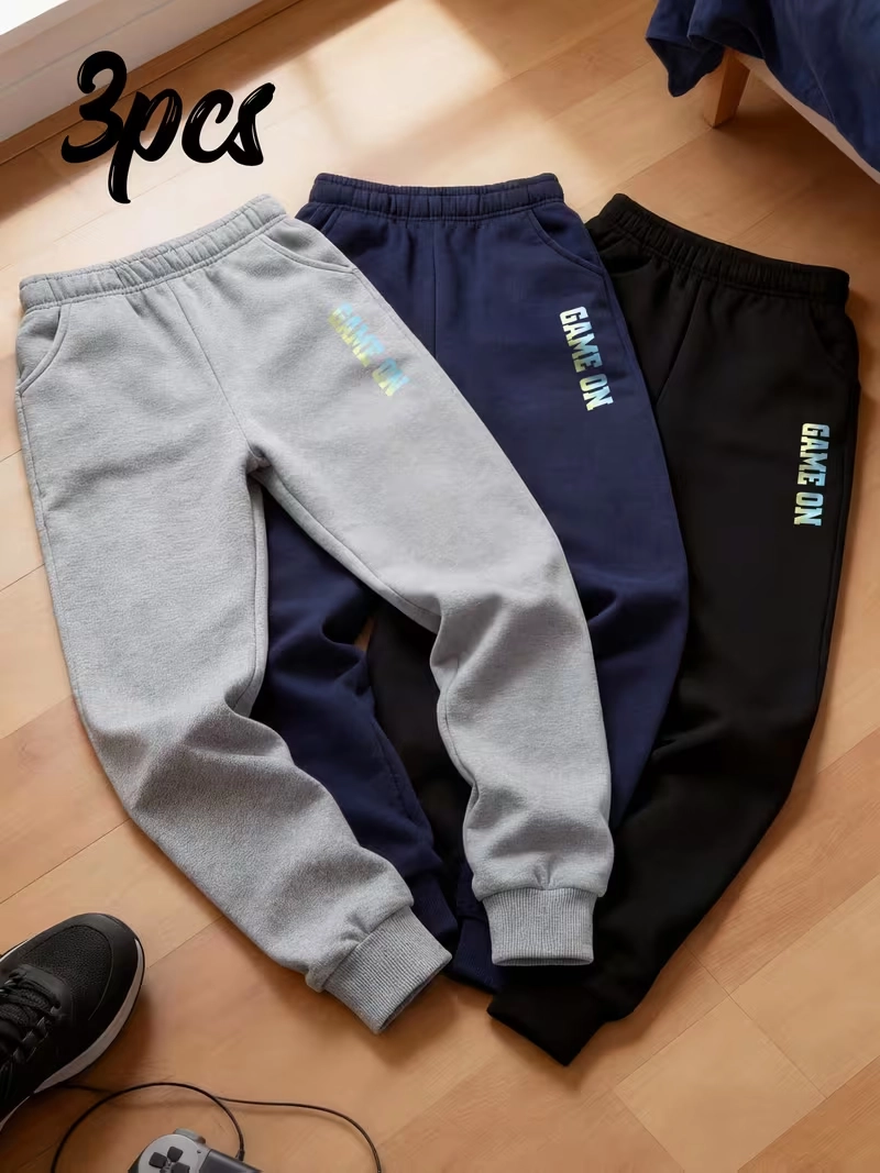 Pack of 3 Trio Game On Printed Sweatpants For Tween Kids