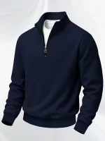 Midnight Zip Knit Designer Pullover for Mens