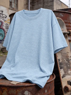 Sky Blue Oversized T Shirt For Mens