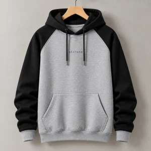 NextGen Printed Contrast Cotton Fleece Pullover Hoodie For Men