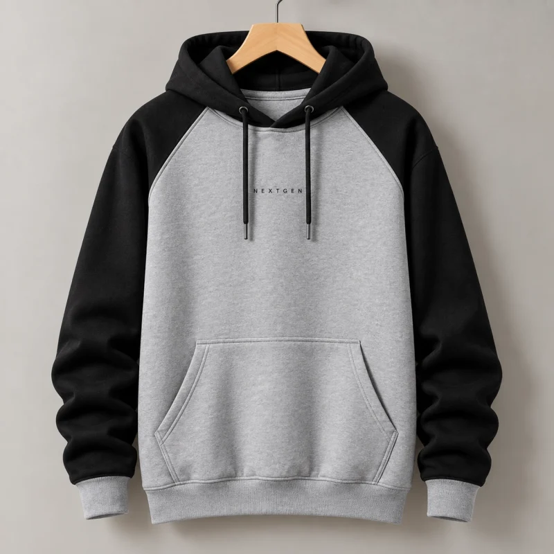 NextGen Printed Contrast Cotton Fleece Pullover Hoodie For Men NextGen Printed Contrast Cotton Fleece Pullover Hoodie For Men