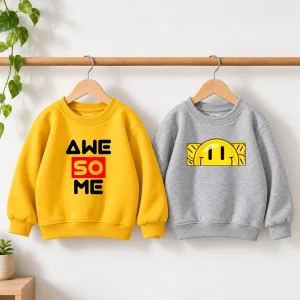 Pack of 2 Awesome & Smiley Printed Sweatshirts for Young Kids