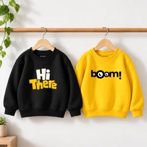 Pack of 2 Boom & Hi There Printed Sweatshirts for Young Kids