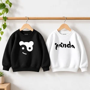 Pack of 2 Panda Printed Sweatshirts for Young Kids