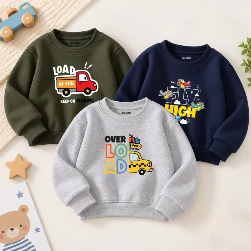 Pack of 3 Load of Fun Printed Sweatshirts for Young Kids