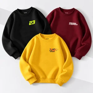 Pack of 3 Racing Sport Printed Sweatshirts for Tween Kids