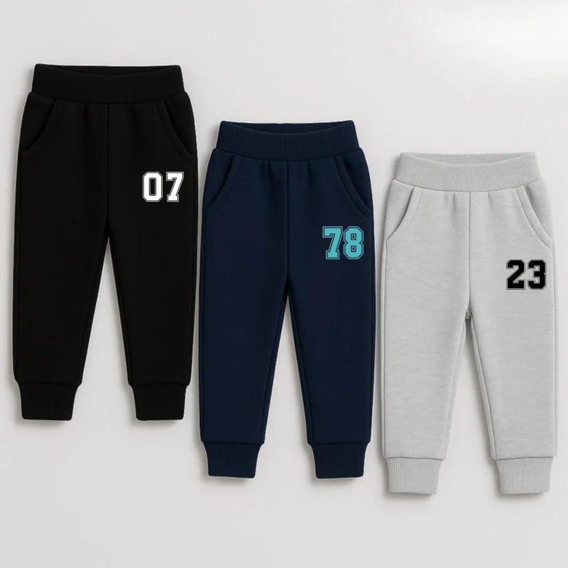Pack of 3 Sport Numbers Printed Sweatpants for Kids