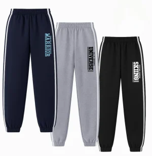 Pack of 3 Warrior Universe Printed Stripped Sweatpants for Tween Kids