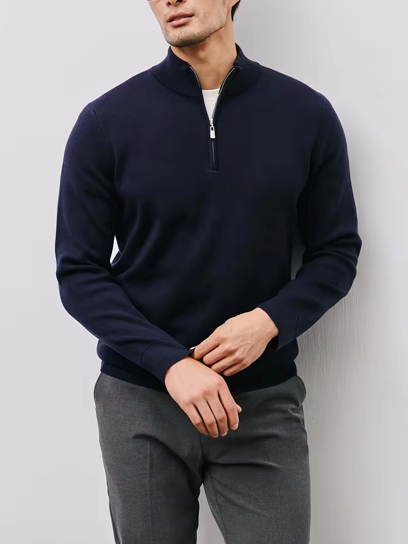 Midnight Zip Knit Designer Pullover for Mens Midnight Zip Knit Designer Pullover for Mens