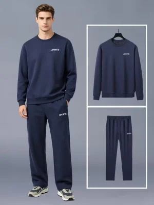 Sports Printed Navy Blue Tracksuit For Men