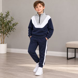 Boys Premium Colorblock Half-Zip Tracksuit