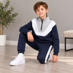 Boys Premium Colorblock Half-Zip Tracksuit back view