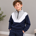 Boys Premium Colorblock Half-Zip Tracksuit detail view