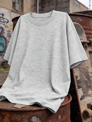 Heather Grey Oversized T Shirt For Mens