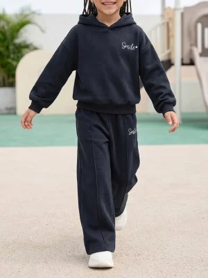 Smile Printed Wide‑Leg Tracksuit for Girls
