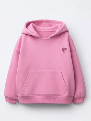 Bubblegum Heart Printed Hoodie for Girls