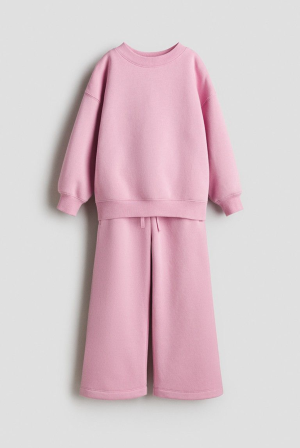 Blush Comfort Wide‑Leg Tracksuit for Girls
