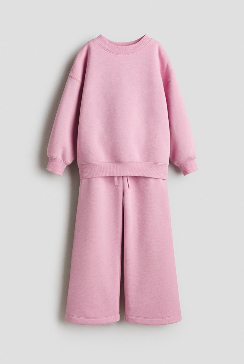 Blush Comfort Wide‑Leg Tracksuit for Girls