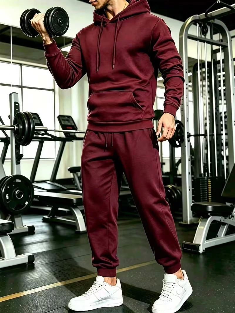 Basic Maroon Winter Casual Hooded Tracksuit for Men Basic Maroon Winter Casual Hooded Tracksuit for Men