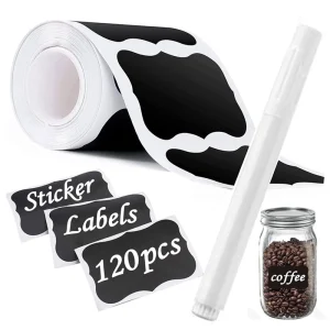 120 Pcs Reusable Chalkboard Label Stickers with Pen