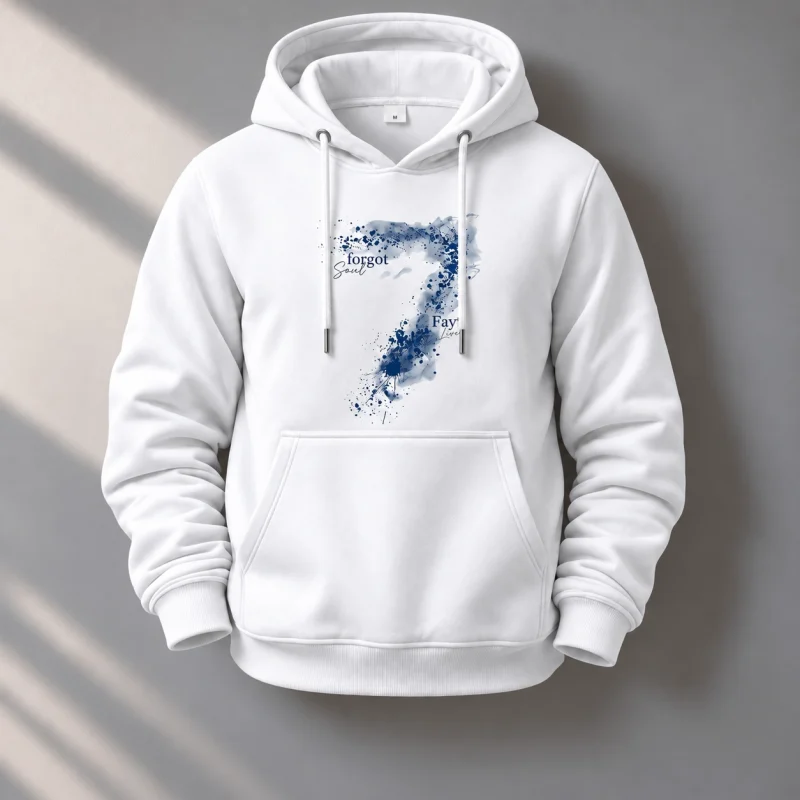 Soul 7 Printed White Cotton Fleece Hoodie for Unisex