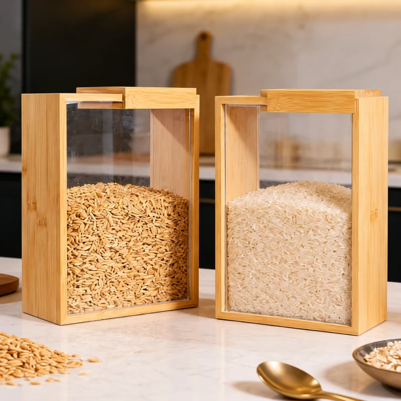 Bamboo Cereal & Grain Storage Box Bamboo Cereal & Grain Storage Box