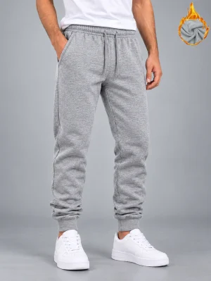 Active Motion Heather Grey Cotton Fleece Sweatpants for Men