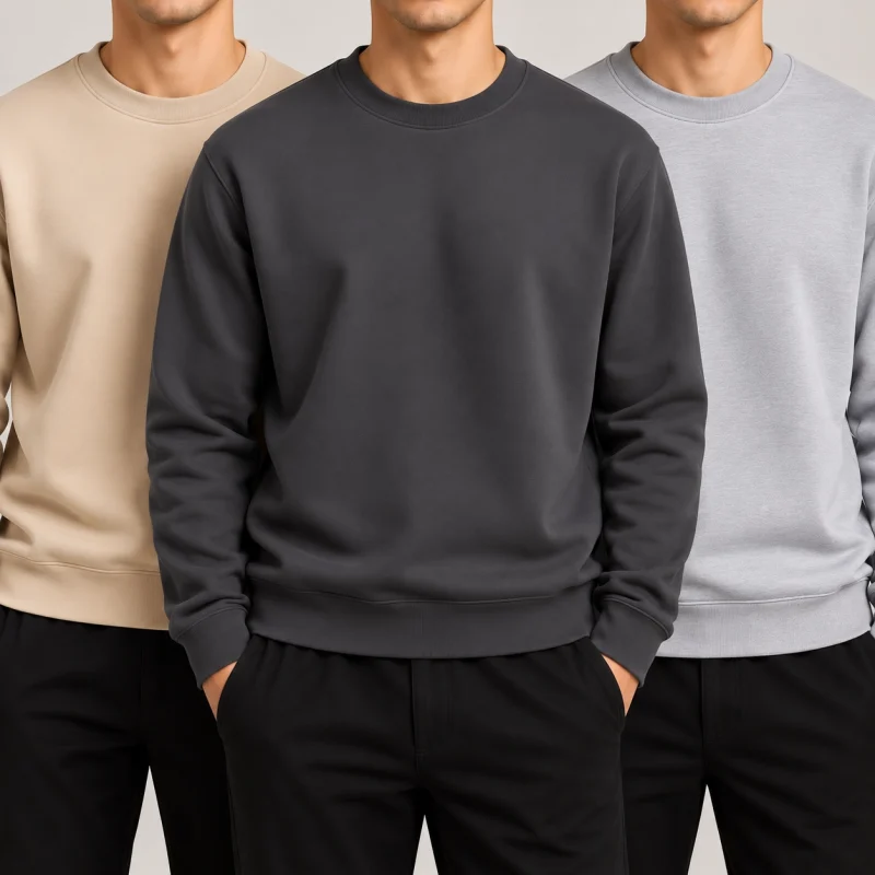 Bundle of 3 BCH Plain Cotton Fleece Sweatshirts for Men