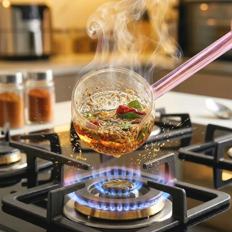 Heat Resistant Glass Tarka Spoon