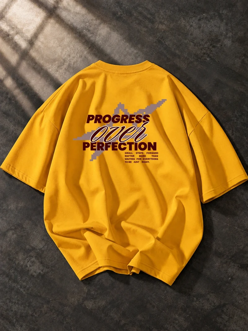 Progress Printed Oversized T-Shirt For Mens