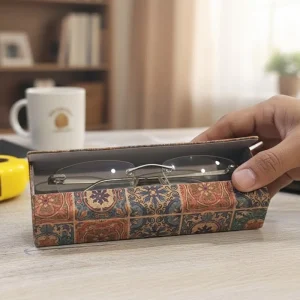 Vintage Floral Print Glasses Case