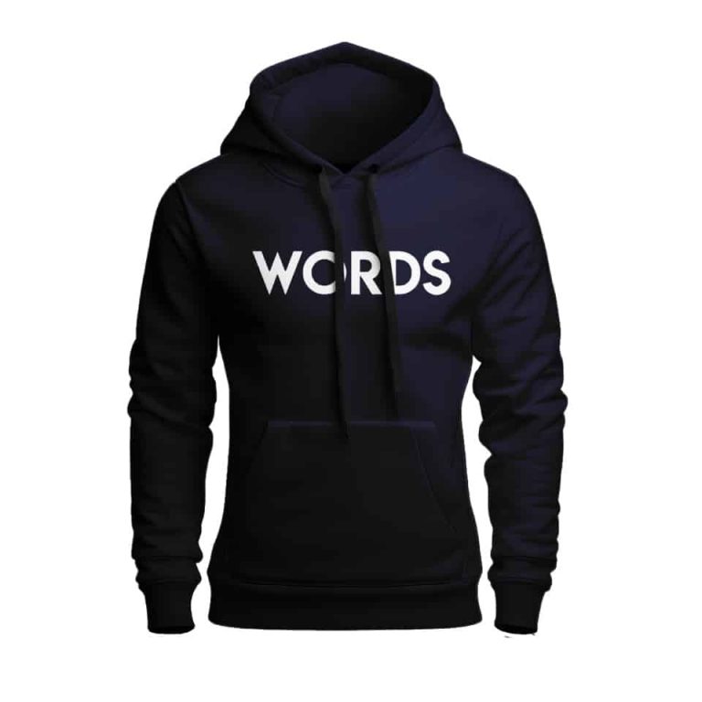 Words Printed Pullover Hoodie for Men