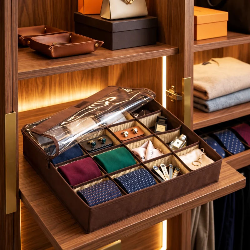 FlexFold 16-Grid Drawer & Wardrobe Organizer Box