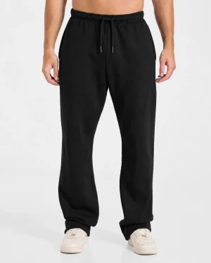 Black Relaxed Fit Sweatpants for Men