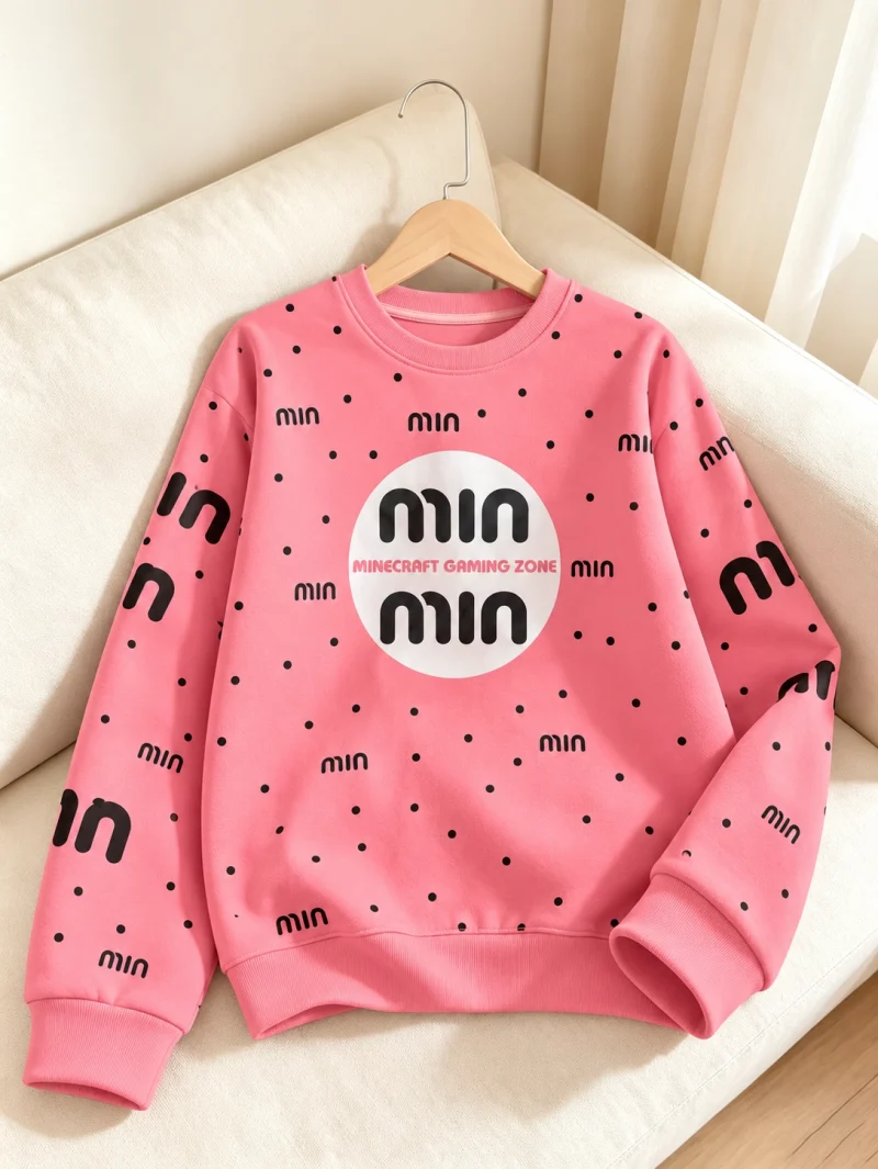 Pink MIN Graphic Sweatshirts for Girls