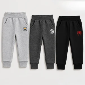 Pack of 3 Outdoor Drift Printed Cotton Fleece Sweatpants for Kids
