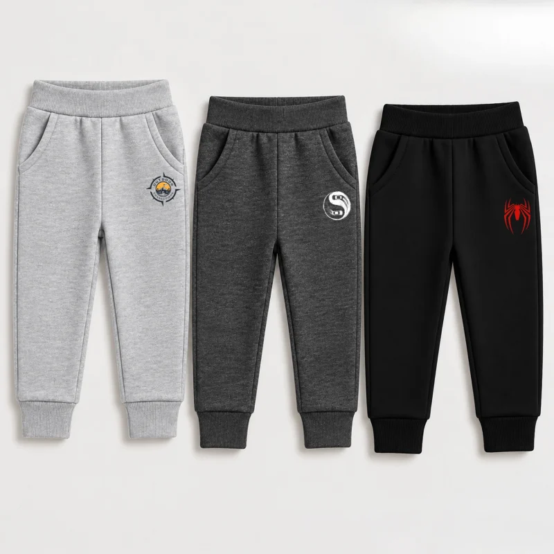 Pack of 3 Outdoor Drift Printed Cotton Fleece Sweatpants for Tween Kids Pack of 3 Outdoor Drift Printed Cotton Fleece Sweatpants for Kids
