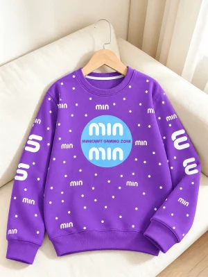 Purple MIN Graphic Sweatshirts for Girls