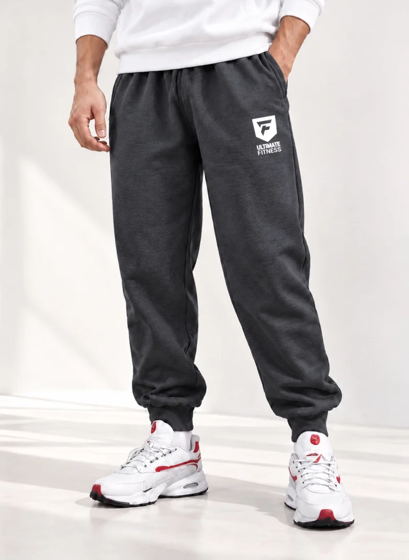 Ultimate Fitness Printed Charcoal Cotton Fleece Sweatpants for Men Printed Charcoal Cotton Fleece Sweatpants for Men Ultimate Fitness Printed Charcoal Cotton Fleece Sweatpants for Men
