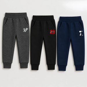 Pack of 3 Sporty Digits Printed Cotton Fleece Sweatpants for Kids — main product photo