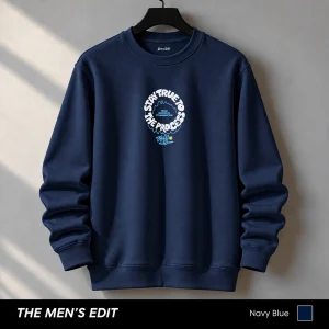 Stay True Printed Cotton Fleece Sweatshirt for Men